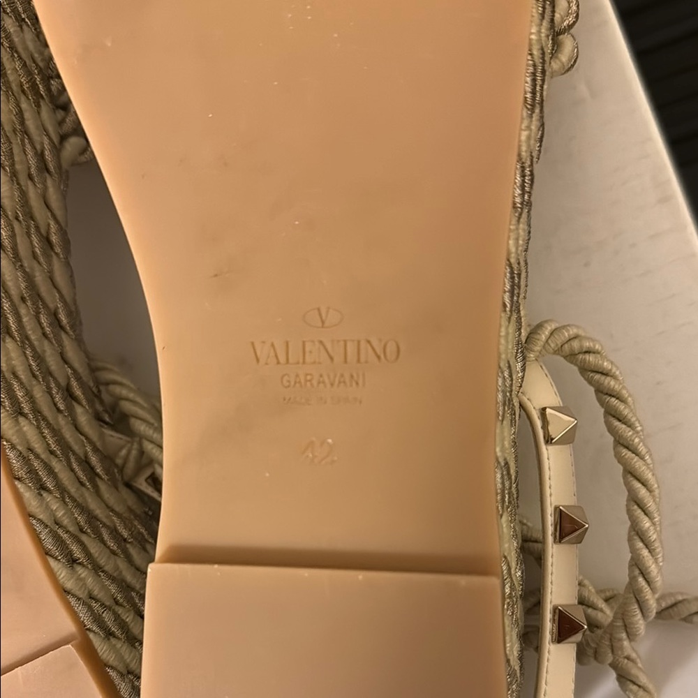 Valentino Cream Rockstud Sandals - Picture 6 of 9